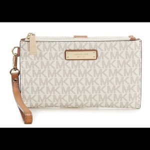 Michael Kors Logo and Leather wristlet/wallet